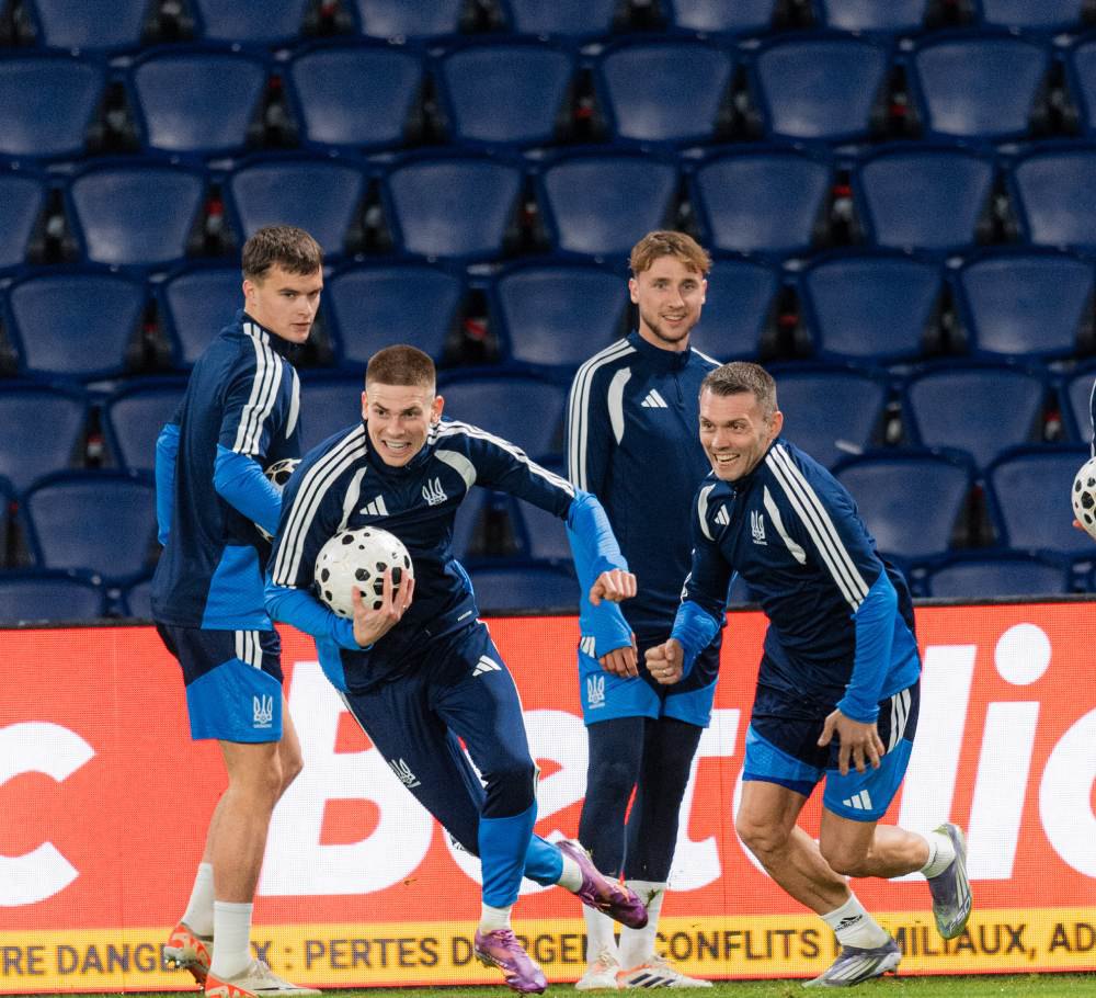 Гравці збірної України під час тренування