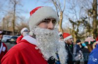 В Киеве прошел забег Санта Клаусов