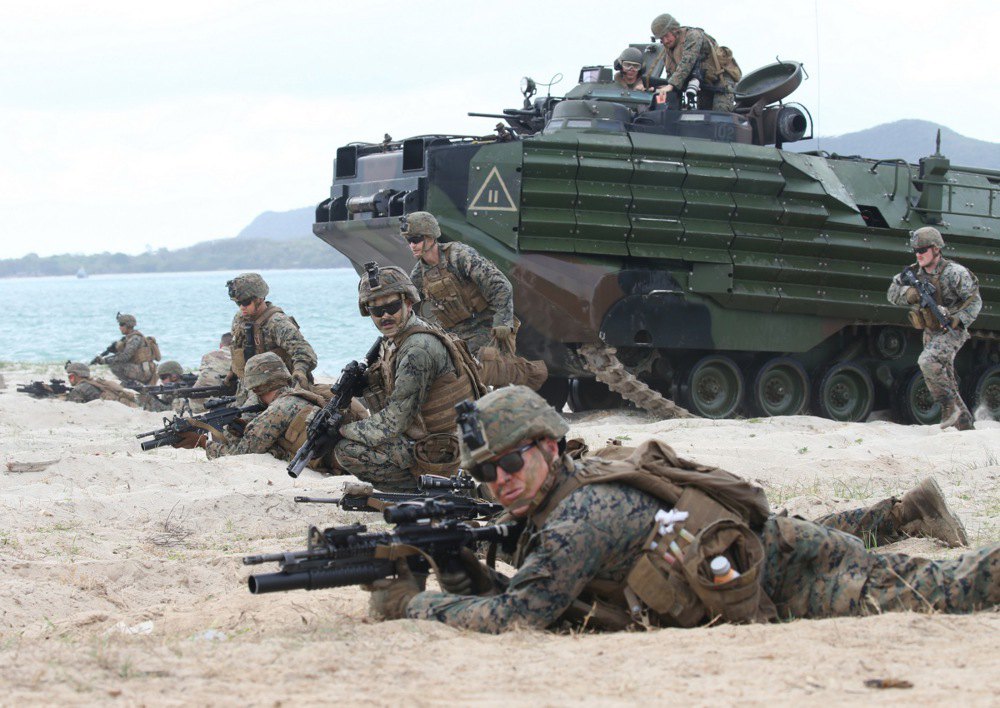 Американські морські піхотинці під час навчань Cobra Gold 2020 на військовій базі в Саттахіпі, провінція Чонбурі, Таїланд, 28
лютого 2020 року.