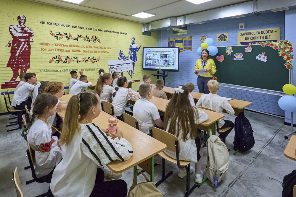 Урок в підземній школі в перший день нового навчального року в Харкові, 1 вересня 2025 року.