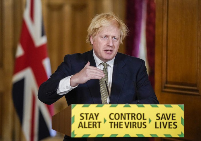 Прем'єр-міністр Великобританії Борис Джонсон під час онлайн прес-конференції щодо Covid-19, Лондон, 24 травня 2020.