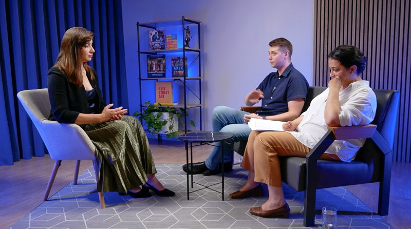 Ірина Андрейців, Олексій Головін і Наталія Гусак (праворуч)