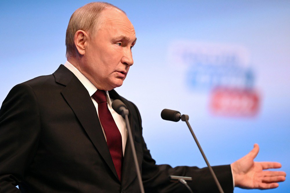 Путін у своєму передвиборчому штабі в Москві,18 березня 2024 р.