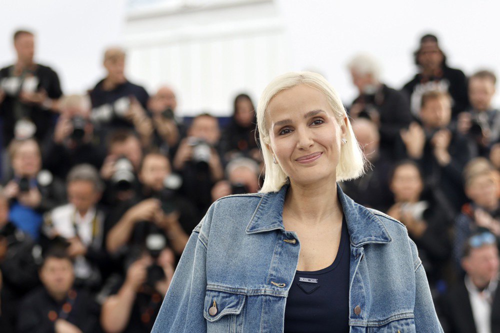 Режисерка Джулія Дюкурно під час презентації фільму «Альфа» на Каннському кінофестивалі , Франція, 20 травня 2025 року