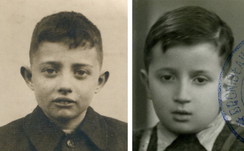 Одед Амарант (слева) и Роалд Хоффман (справа), первое фото после освобождения, 1944 