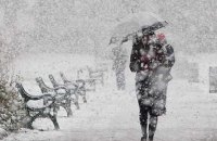 Україні на понеділок прогнозують хуртовини, вдень 3-8° морозу