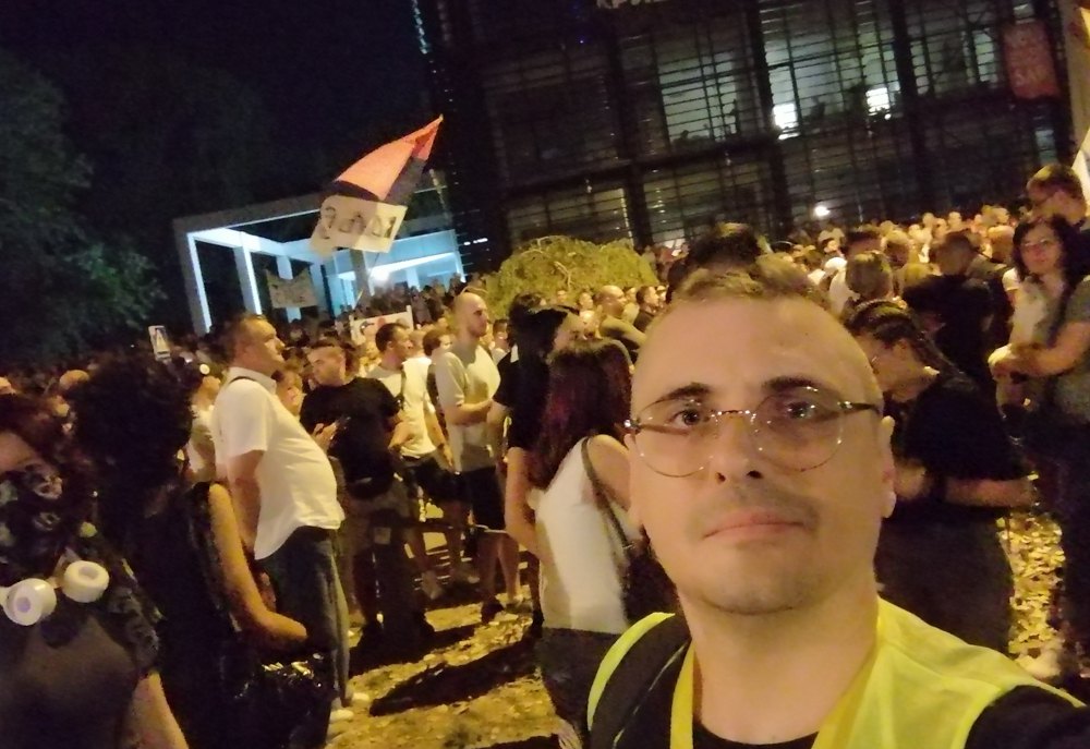 Борис Варга під час однієї з акцій протесту.