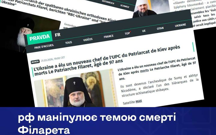 Російська пропаганда використовує смерть патріарха Філарета для просування наративів "переслідування християн"
