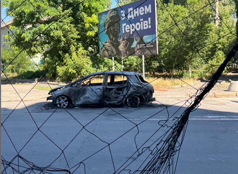 Спалена автівка у Херсоні