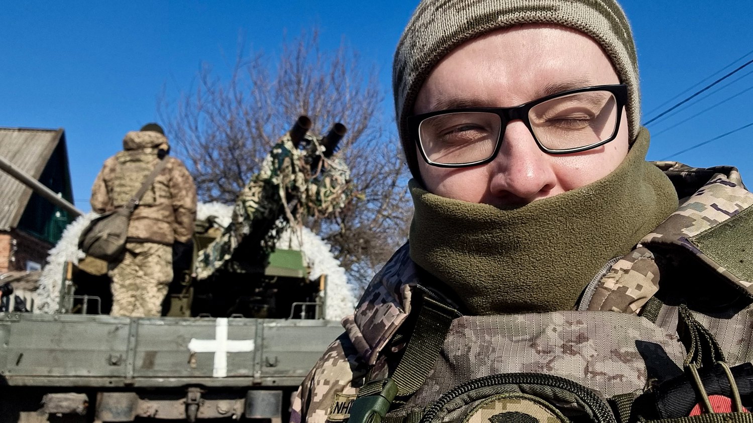 Сергій Лихоманенко на лінії бойового зіткнення, 2023 рік , Донеччина.