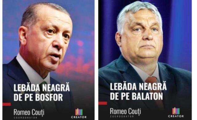 Обкладинки книжок Коуці «Чорний лебідь з озера Балатон» і «Чорний лебідь з Босфору»
