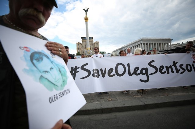 Акция с требованием освободить Олега Сенцова, Киев, 8 июля 2018