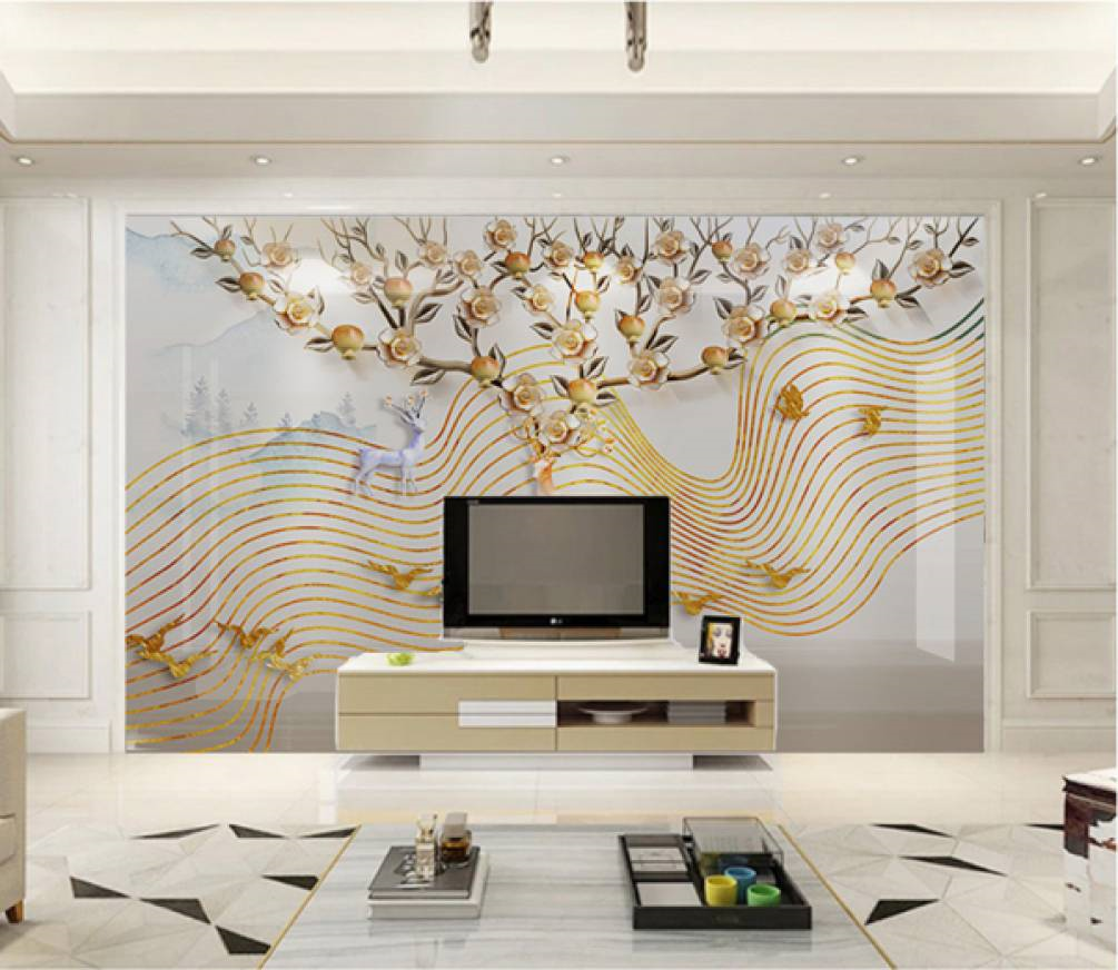 3Д обои в зал простые и красивые способы украсить гостиную - порталновостей LB.ua