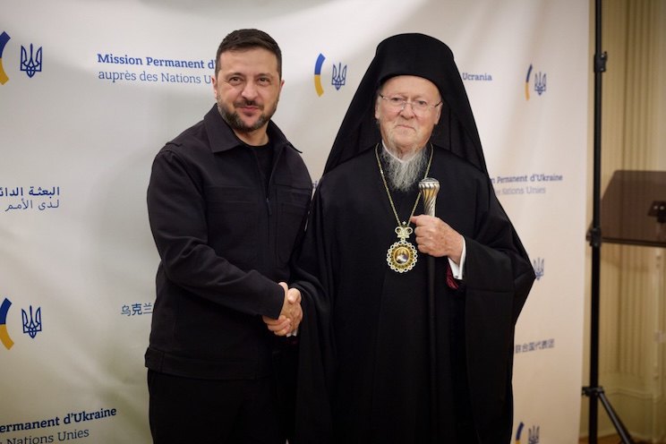 Зустріч Володимира Зеленського і Вселенського патріарха Варфоломія у Нью-Йорку
