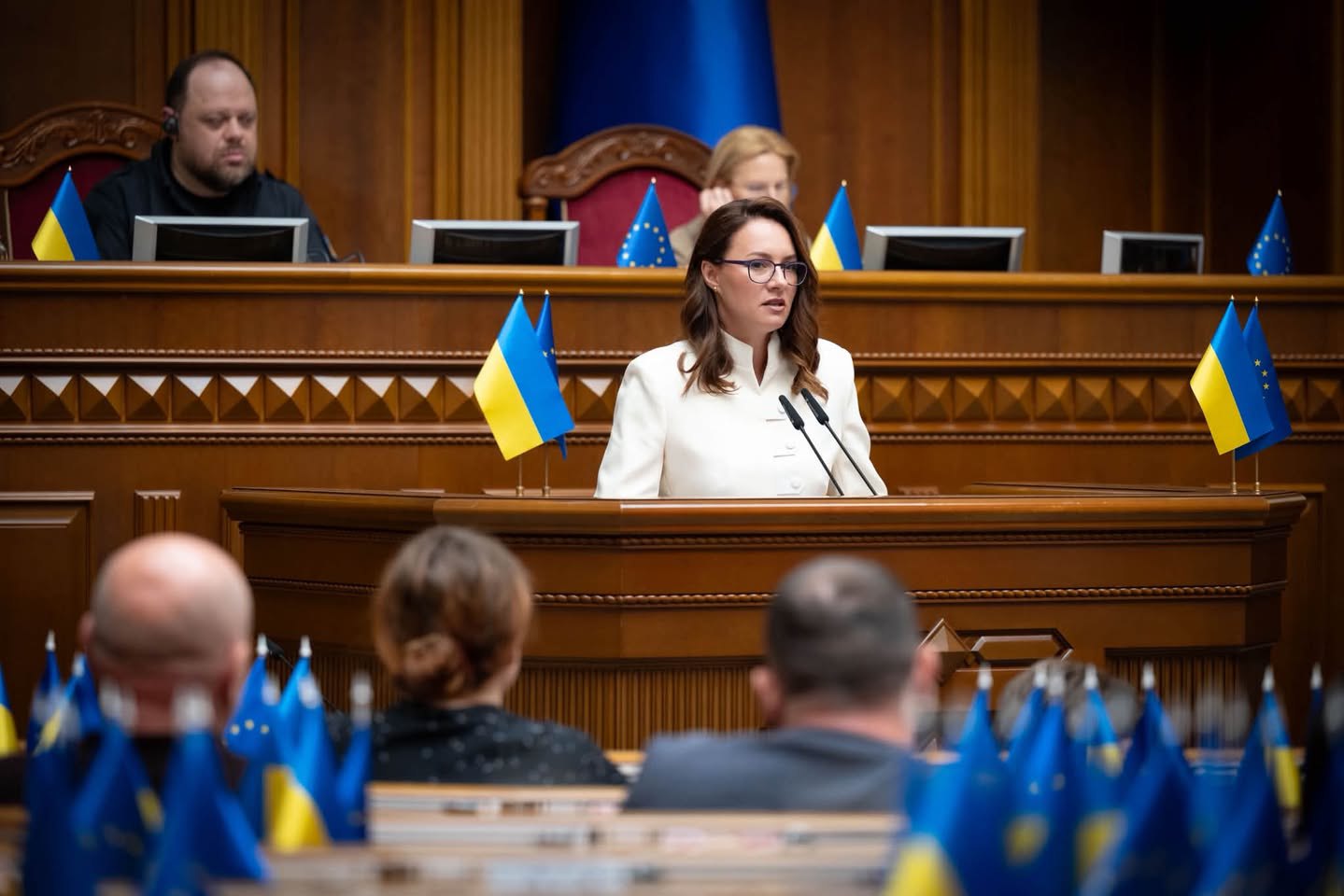 Юлія Свириденко виступає під час засідання ВРУ