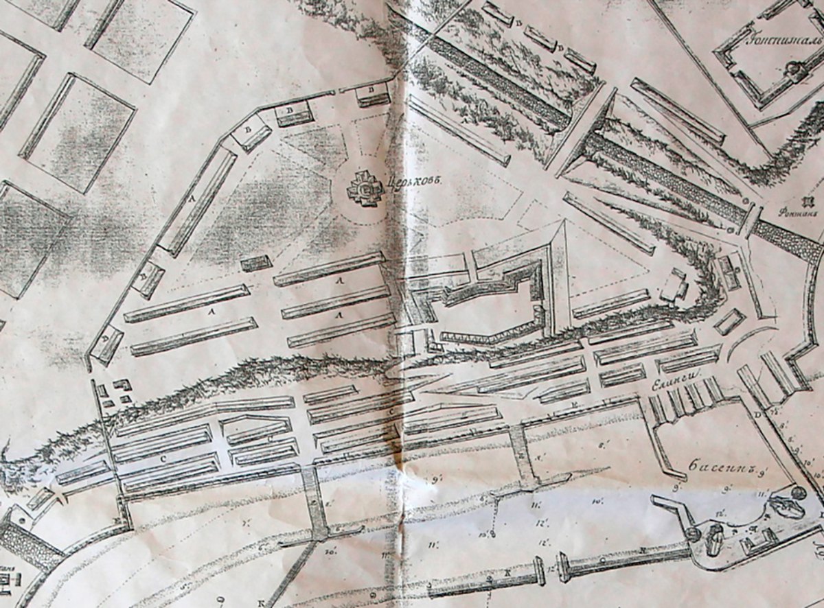 Проєктований план адміралтейства, 1793 р. (море внизу)