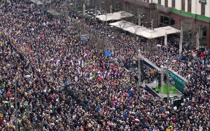 У столиці Сербії знову відбувся мітинг проти фальсифікації грудневих виборів