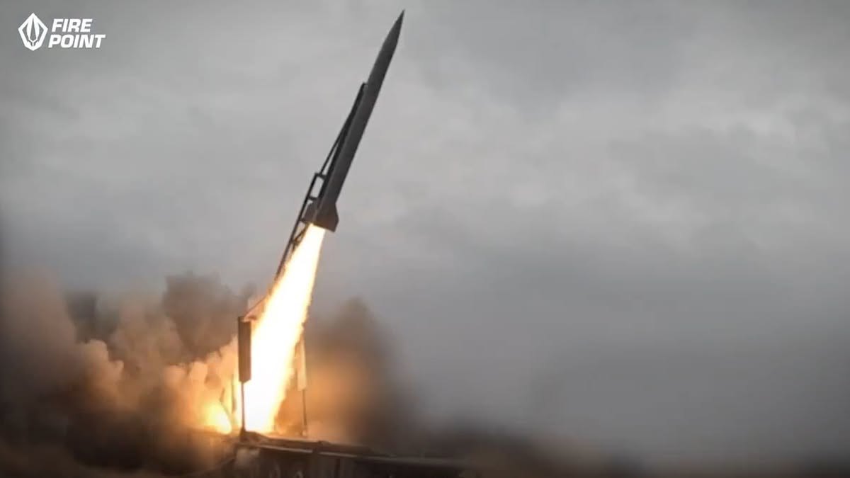 Українська компанія <i>Fire Point</i> оприлюднила відео перших випробувань балістичної ракети <i>FP-7</i>. 