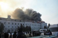 В Хырове произошел пожар в здании бывшего иезуитского колледжа