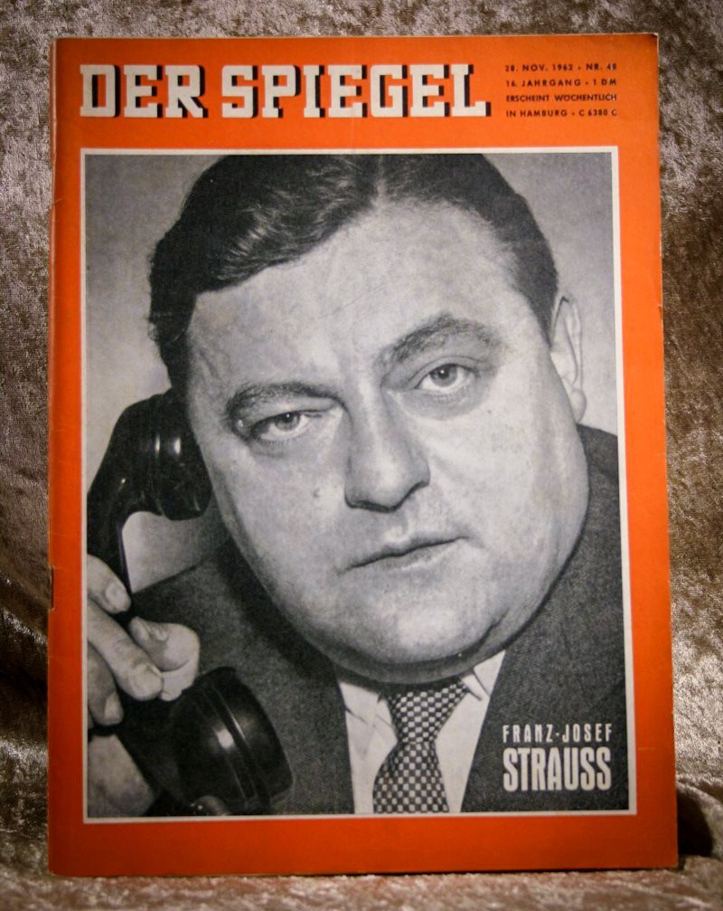 Обкладинка Der Spiegel з Францом Йозефом Штраусом, 1962
