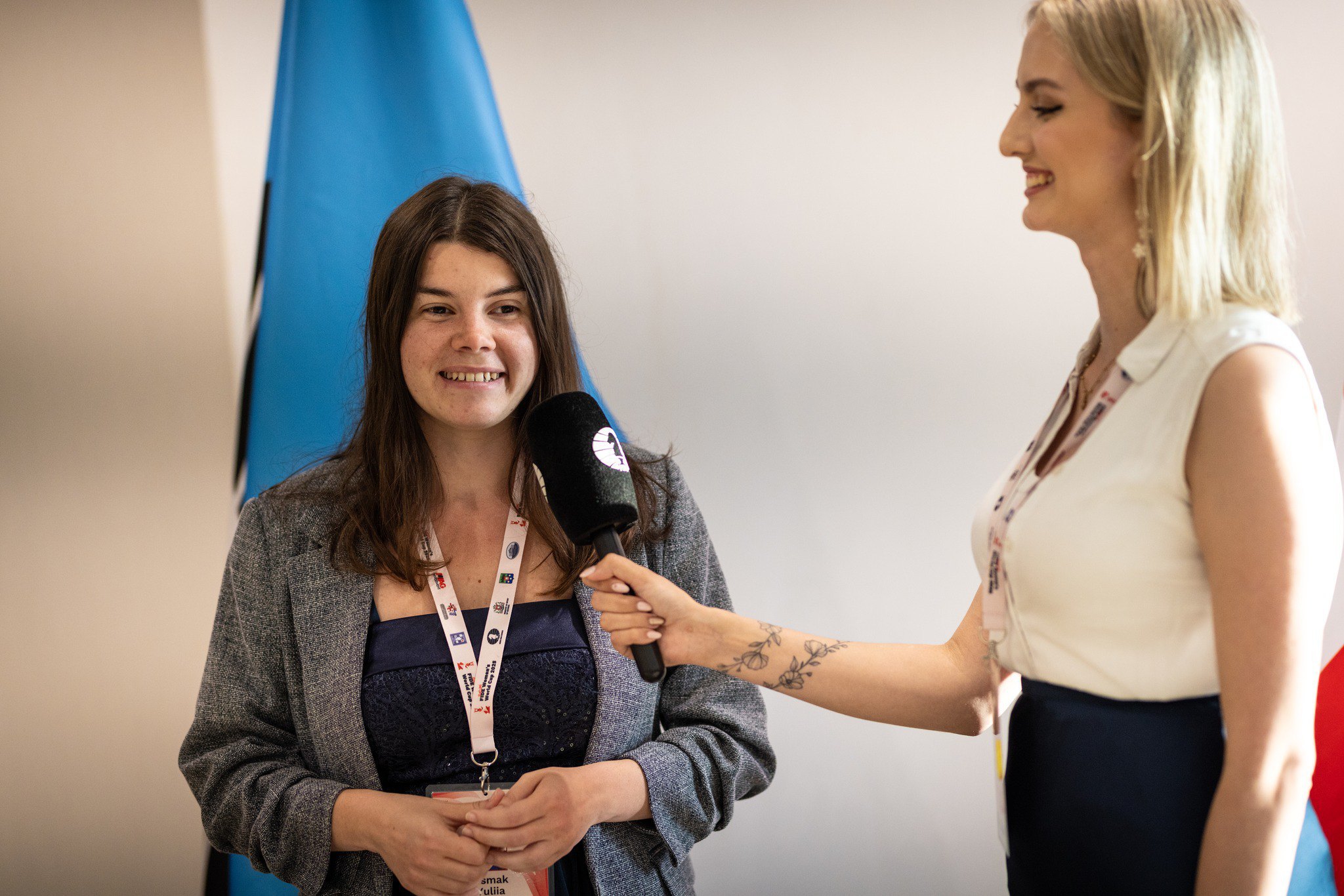 Юлія Осьмак під час інтерв'ю після партії