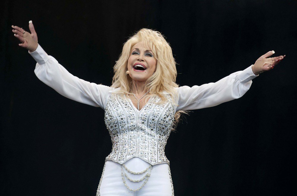 Dolly Parton at the Glastonbury 2014 contemporary performing arts festival, Somerset, United Kingdom, 29 June 2014.