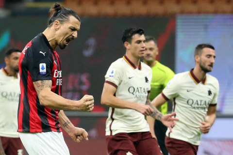 "Милан" впервые в сезоне потерял очки в Серии А, проведя яркий матч с "Ромой"