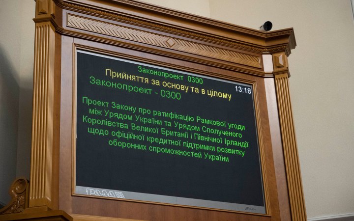 Верховна Рада ратифікувала рамкову угоду з Британією, яка передбачає фінансову допомогу українській "оборонці"