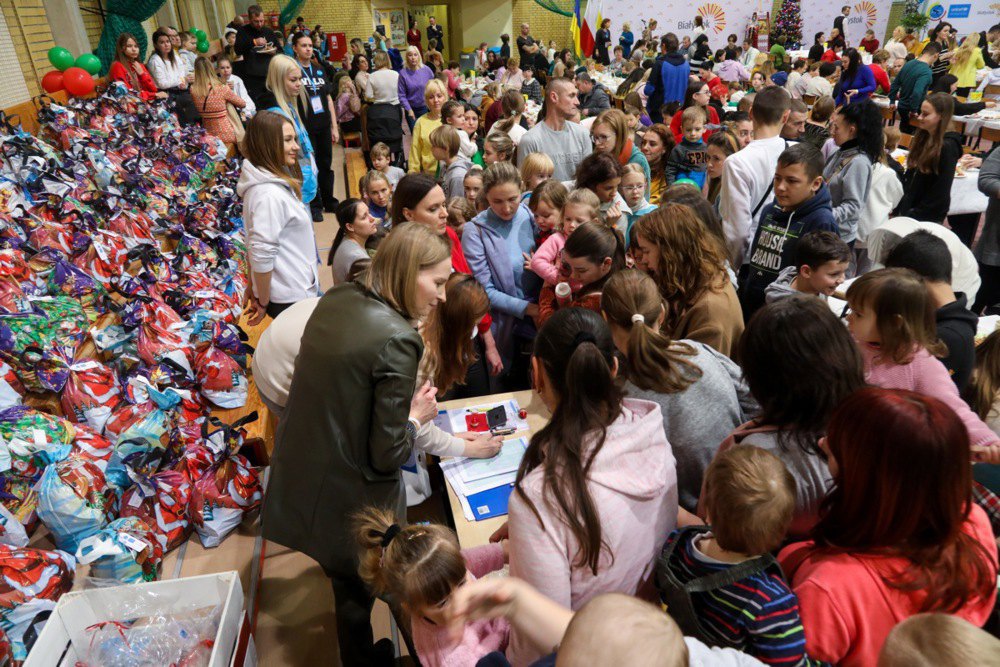 Різдвяна зустрічі для біженців з України у середній школі в Білостоку, 8 січня 2023 року. 