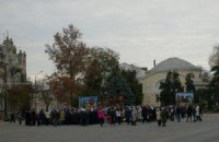 В Евпатории верущие протестуют против постройки храма Киевского патриархата