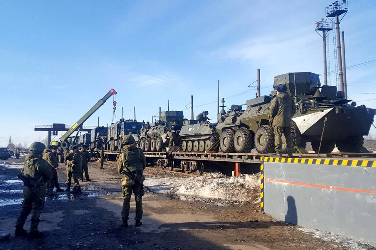 Российская военная техника прибывает на совместные военные учения России и Белоруссии «Союзная решительность 2022»