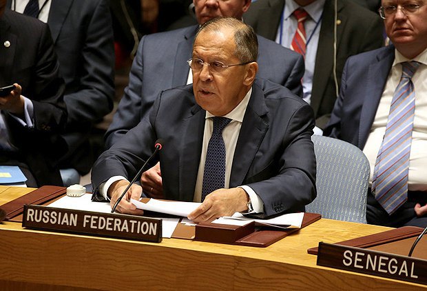 Министр иностранных дел Сергей Лавров на заседании совбеза ООН, 20 сентября 2017