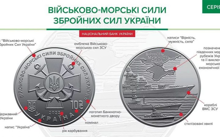Нацбанк випустив монету, присвячену Військово-морським силам