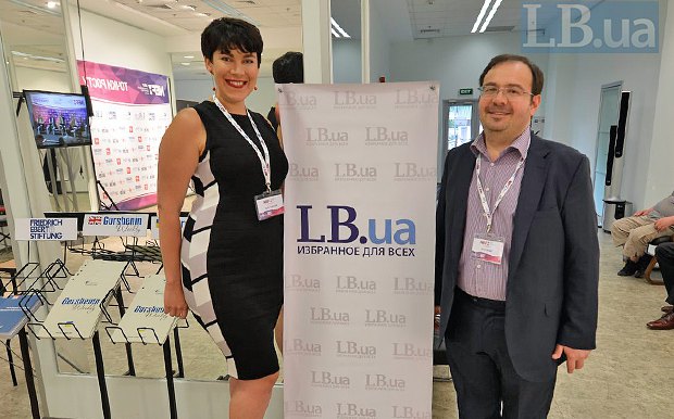 Sonya Koshkina, editor in chief at LB.ua, and Oleg Bazar, lead editor at LB.ua