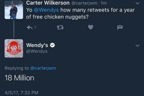 Твіт американця, який попросив річний запас наггетсів у мережі Wendy's, став найпопулярнішим в історії