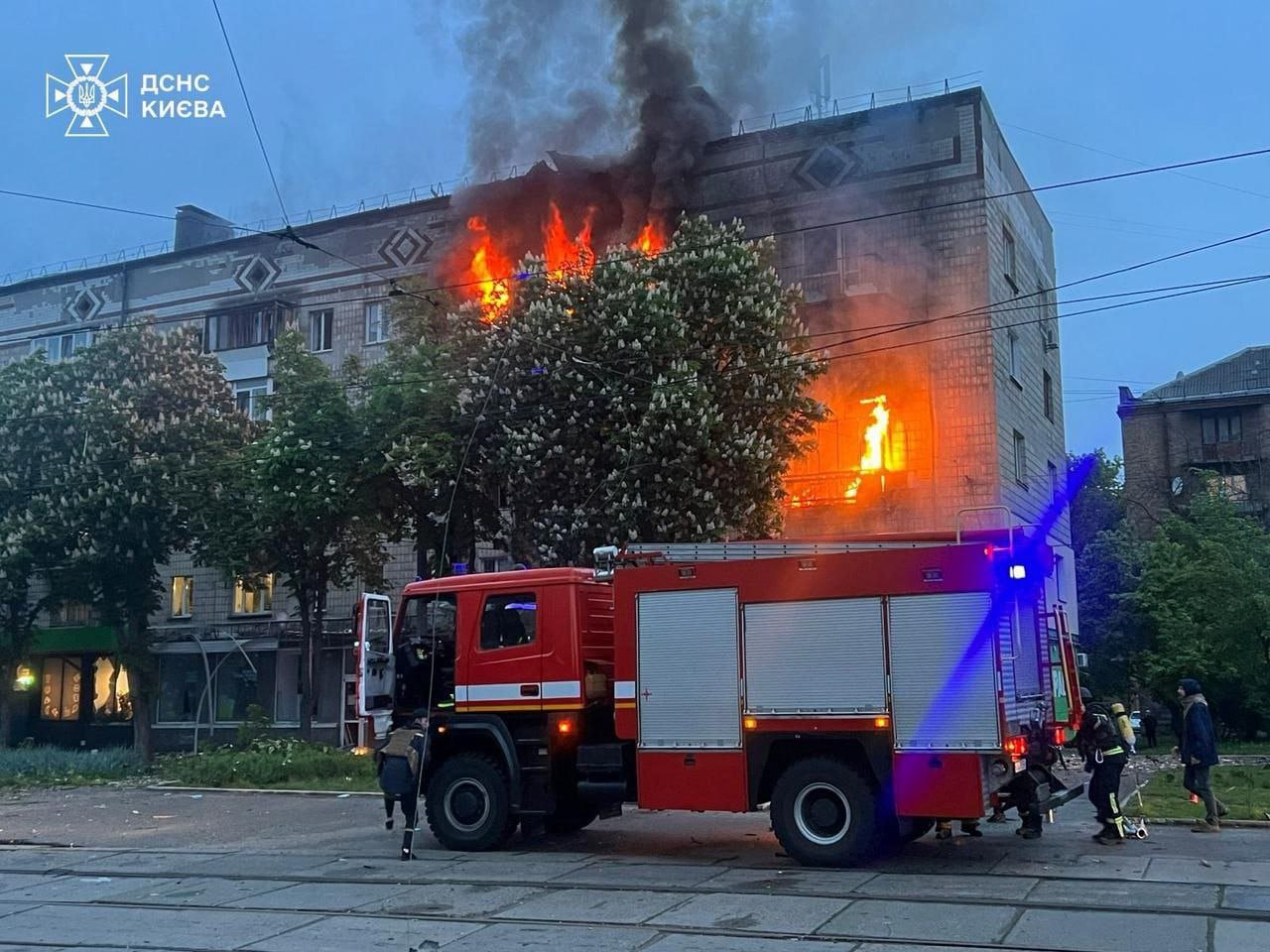 Ліквідація пожежі в Шевченківському районі Києва
