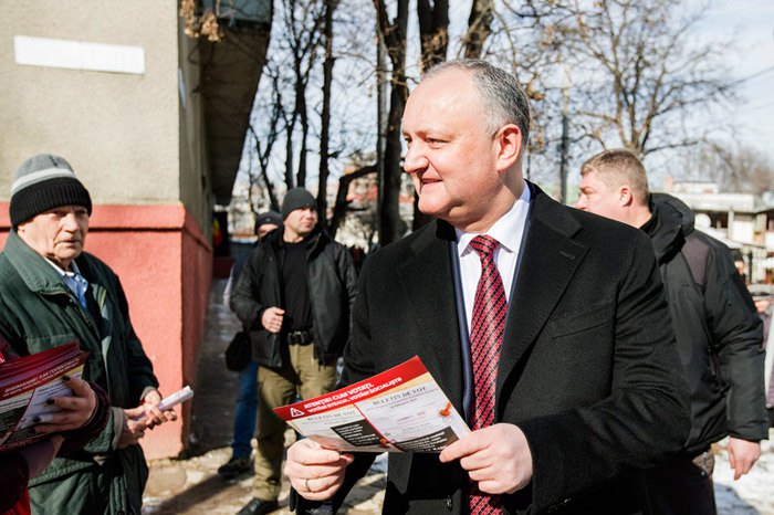 Игорь Додон после голосования в Кишиневе, 24 февраля 2019.