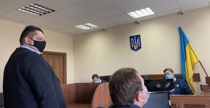 Максим Якубовський під час допиту в Шевченківському суді