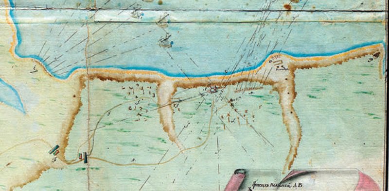 Фрагмент з Плану атаки Хаджибейського замку. 1789 р. з його розташуванням