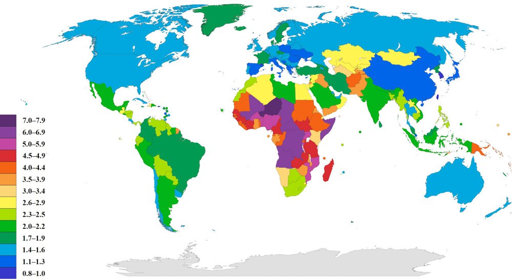 Сумарний коефіцієнт народжуваності країн