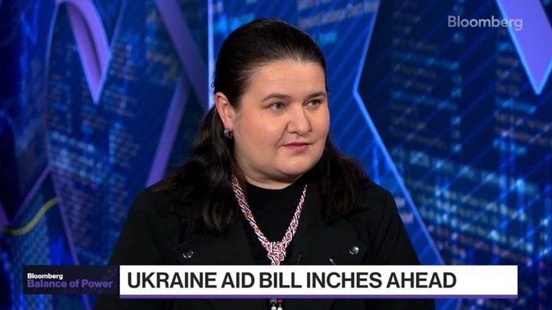Амбасадорка України в США Оксана Маркарова під час інтерв'ю Bloomberg