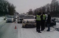 14 машин попали в ДТП на трассе Киев - Чоп