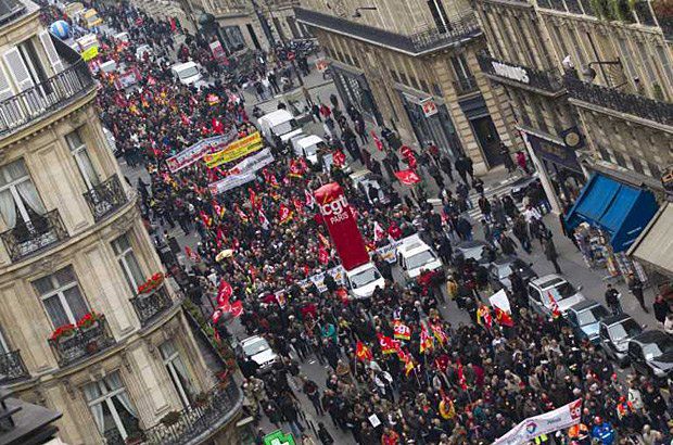 Протест рабочих во Франции