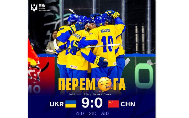 Збірна України з хокею з розгромним рахунком перемогла збірну Китаю