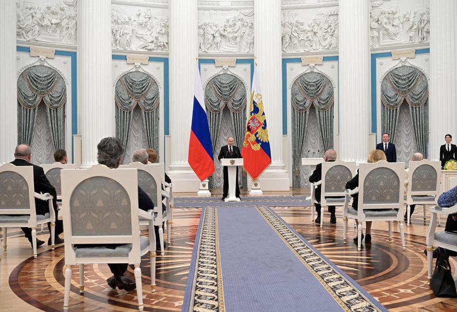  Під час церемонії вручення держнагород у Кремлі 2 лютого 2022 року.