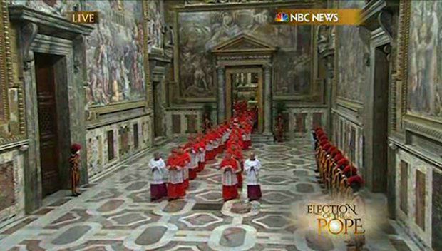 Торжественная процессия кардиналов в Сикстинской капелле