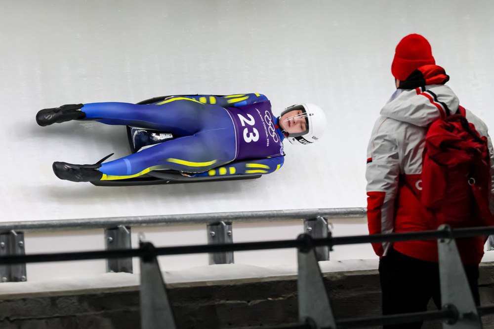 Юліанна Туницька під час заїзду на Олімпіаді-2026