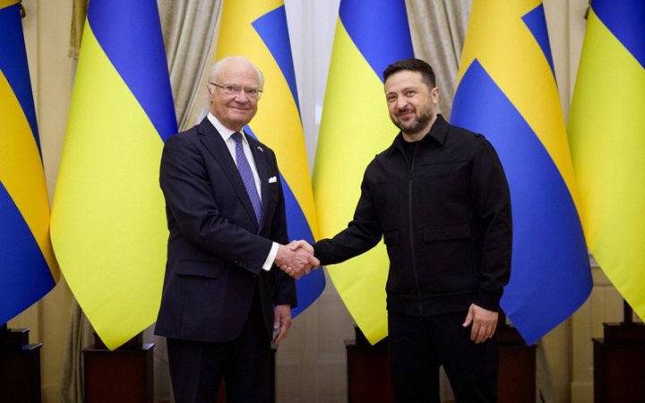 Зеленський обговорив із королем Швеції партнерство в ОПК та енергетичну допомогу