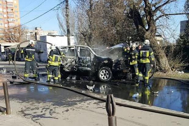Автомобіль Олександра Хараберюша після вибуху