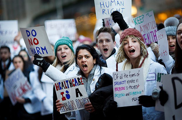 Протест против отмены Закона о системе здравоохранения ( Obamacare), 30 января 2017.
